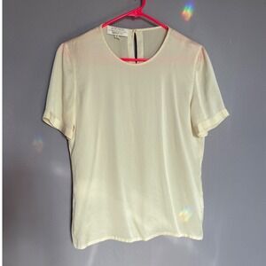 VTG Silk Blouse Luxury Femme Boss Office Escada Exclusive Neiman Marcus Small